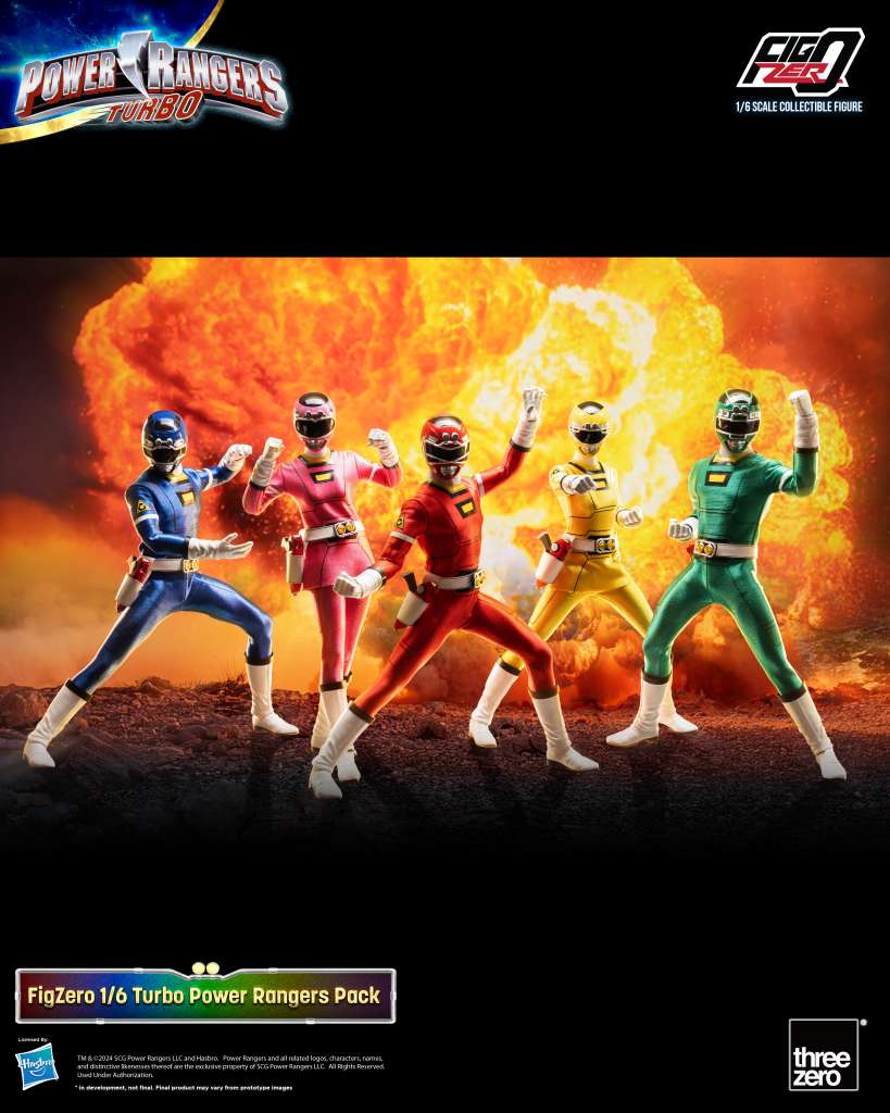 Power Rangers Turbo 1/6 Actionfiguren 30cm 5er-Pack + Bonus Threezero