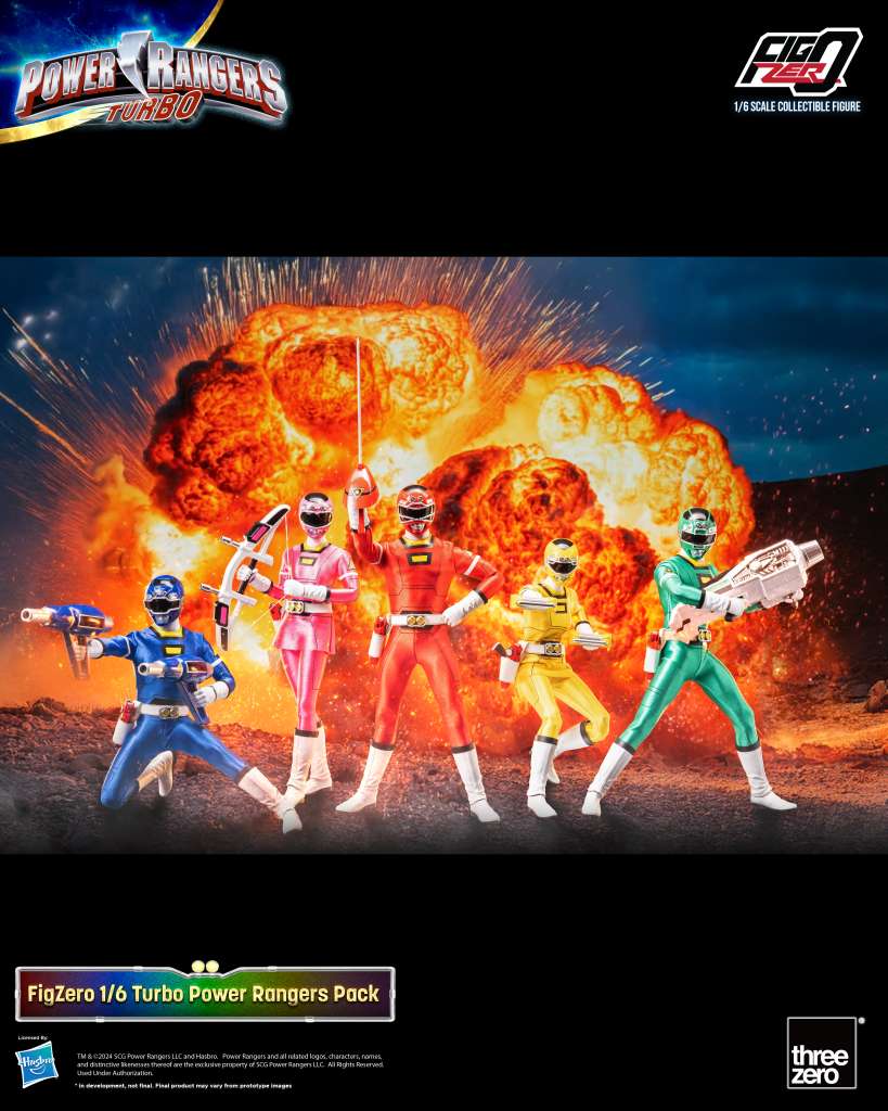 Power Rangers Turbo 1/6 Actionfiguren 30cm 5er-Pack + Bonus Threezero