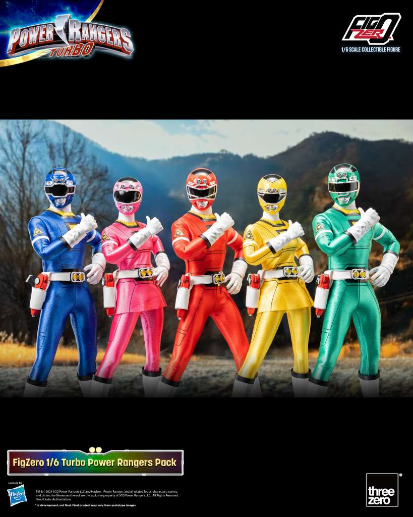 Power Rangers Turbo 1/6 Actionfiguren 30cm 5er-Pack + Bonus Threezero