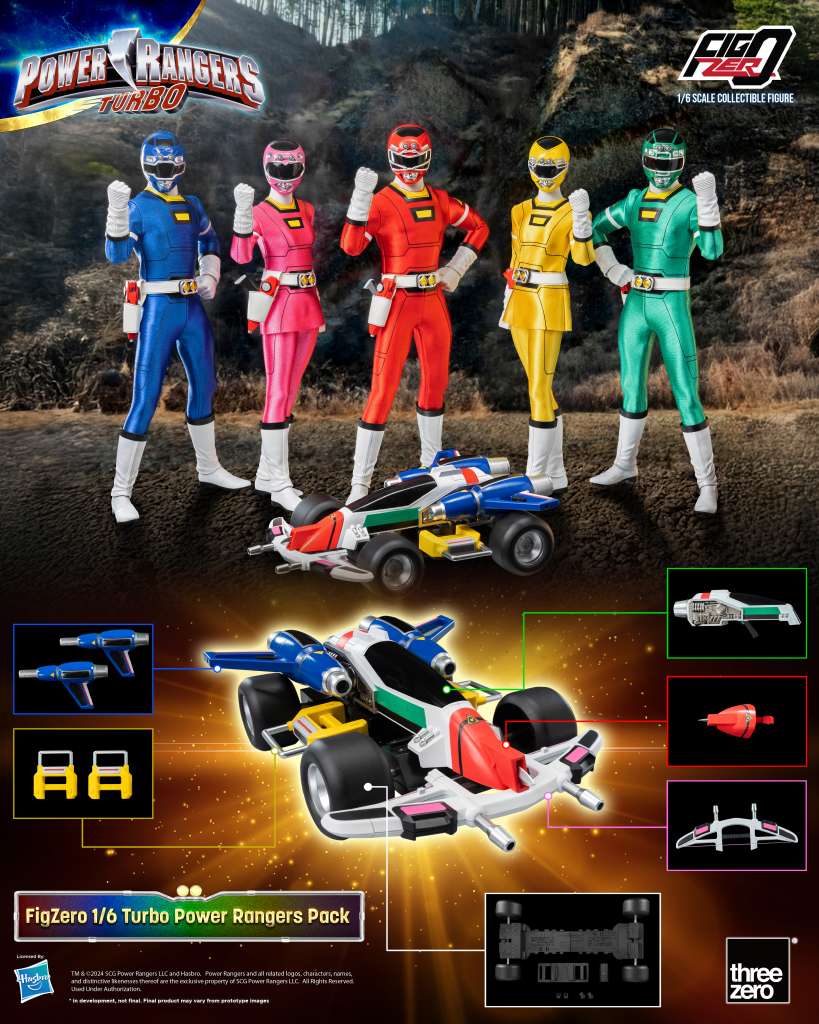Power Rangers Turbo 1/6 Actionfiguren 30cm 5er-Pack + Bonus Threezero