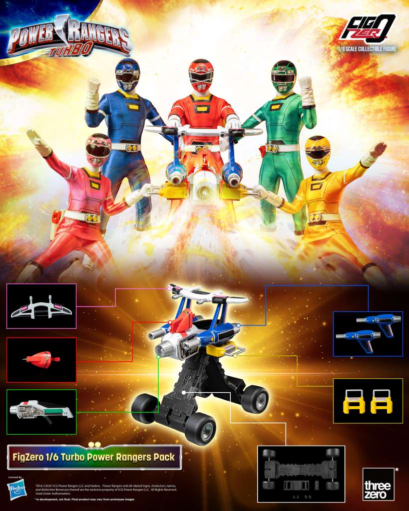 Power Rangers Turbo 1/6 Actionfiguren 30cm 5er-Pack + Bonus Threezero