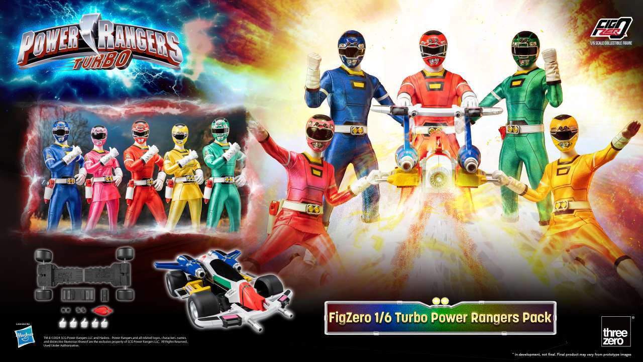 Power Rangers Turbo 1/6 Actionfiguren 30cm 5er-Pack + Bonus Threezero
