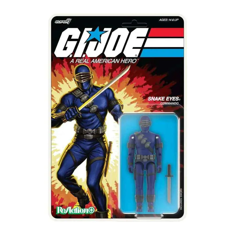 Super7 G.I. Joe ReAction+ Snake Eyes Figur (10 cm) – Zeichentrick-Edition