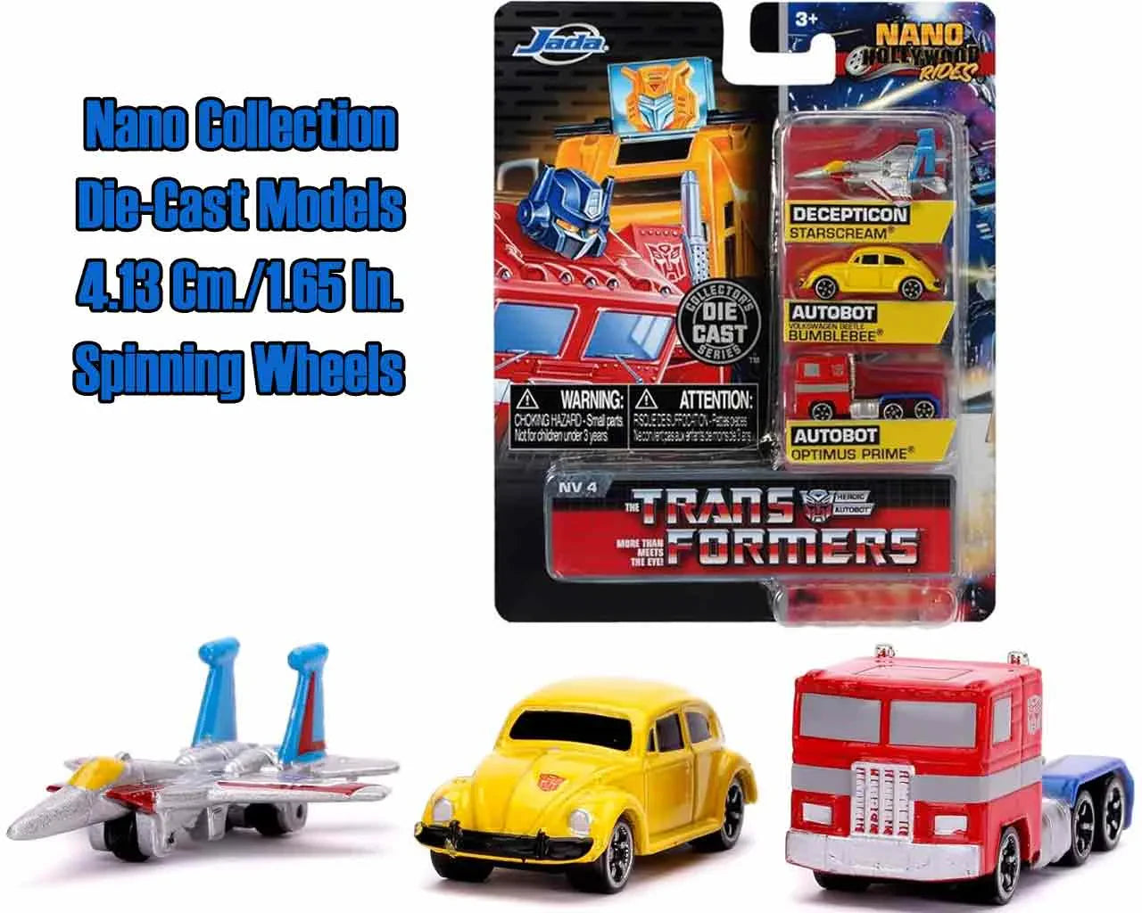 Jada Toys Transformers G1 Nano Hollywood Rides – 3er-Set Die-Cast Metallmodelle