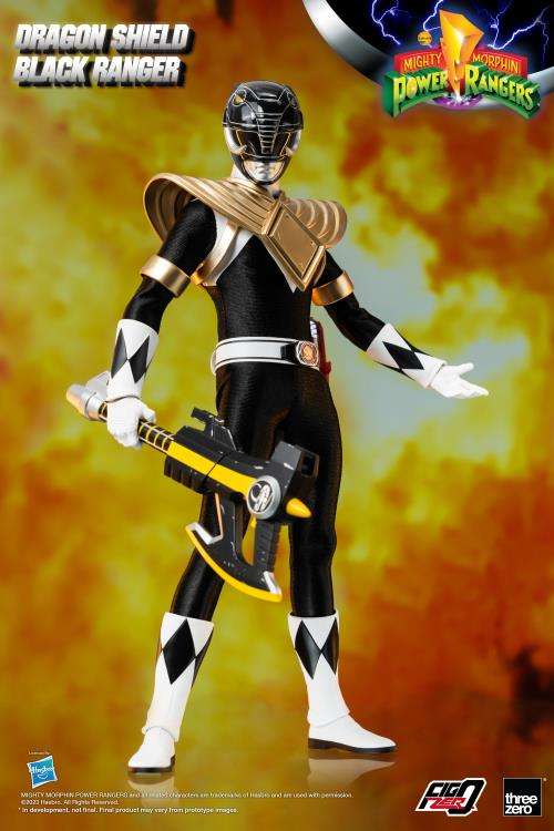 Mmpr Dragon Shield Black Ranger Power Rangers Actionfigur 30cm 1/6 Af Threezero