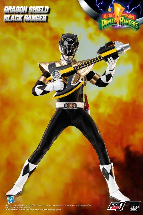 Mmpr Dragon Shield Black Ranger Power Rangers Actionfigur 30cm 1/6 Af Threezero