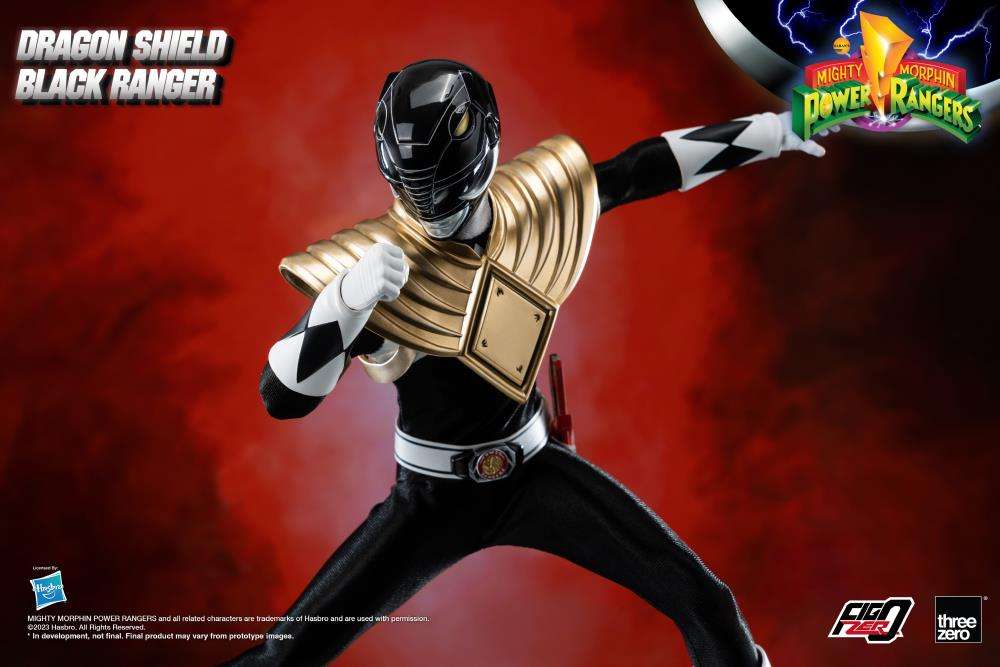 Mmpr Dragon Shield Black Ranger Power Rangers Actionfigur 30cm 1/6 Af Threezero