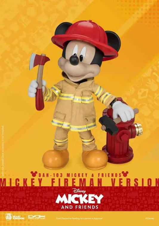 Beast Kingdom DAH-103 Mickey & Friends Mickey Mouse Feuerwehrmann – Actionfigur