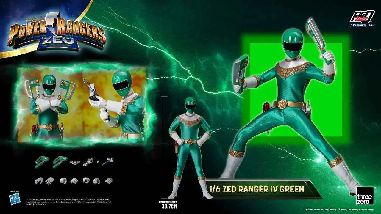 threezero FigZero Power Rangers Zeo: Zeo Ranger IV Green – 1/6 Sammlerfigur (30 cm) - Actionfigurenwelt - Actionfigur Sammlerstück