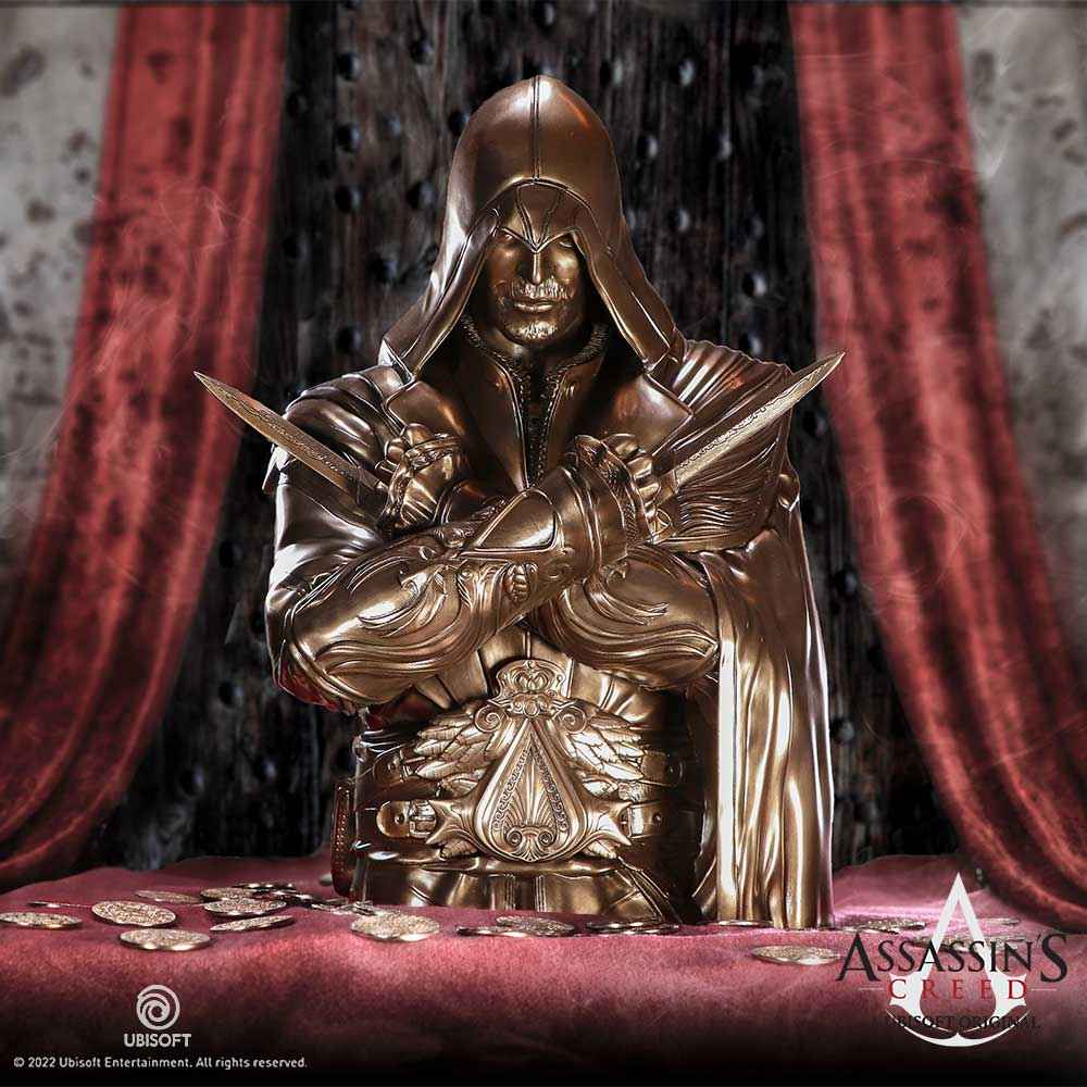 Nemesis Now Assassin's Creed: Ezio Auditore Sammler-Büstenbox (Bronze-Finish) – 30 cm
