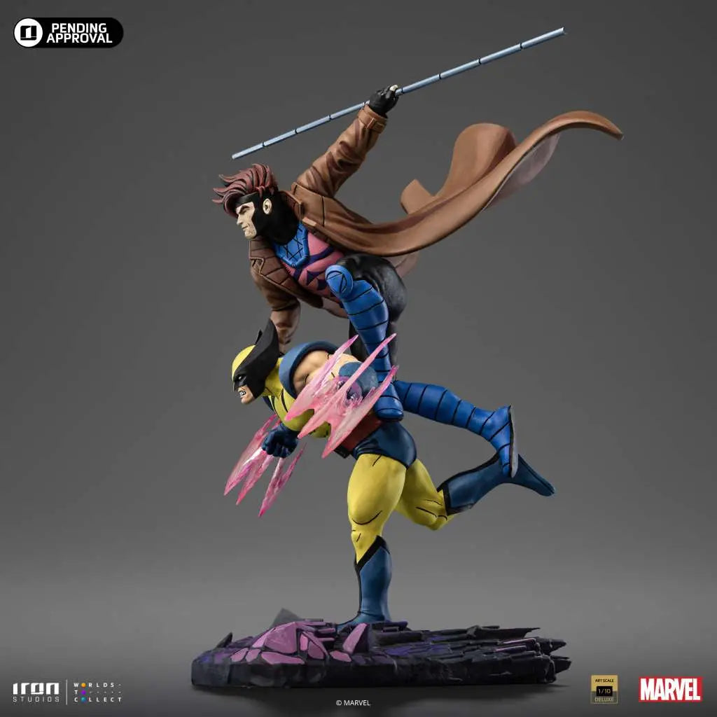 Iron Studios X-Men '97 Gambit & Wolverine Deluxe 1/10 Statue – Sammlerfigur