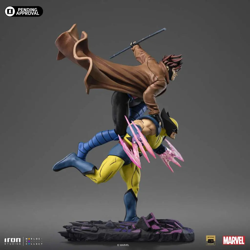 Iron Studios X-Men '97 Gambit & Wolverine Deluxe 1/10 Statue – Sammlerfigur