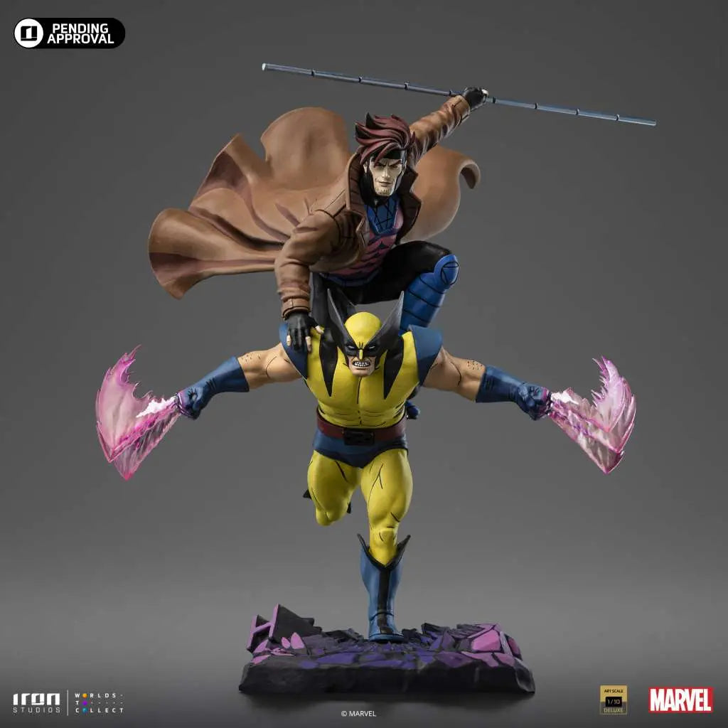 Iron Studios X-Men '97 Gambit & Wolverine Deluxe 1/10 Statue – Sammlerfigur