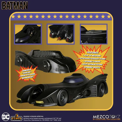Mezco Toys 5 Points Batman (1989) Batmobil – Fahrzeug mit Action-Features