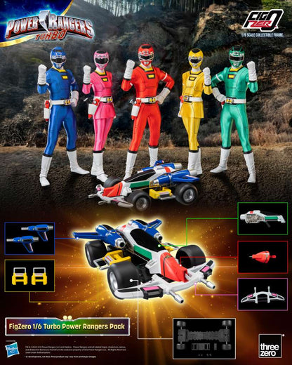 Power Rangers Turbo 1/6 Actionfiguren 30cm 5er-Pack + Bonus Threezero