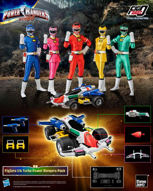 Power Rangers Turbo 1/6 Actionfiguren 30cm 5er-Pack + Bonus Threezero
