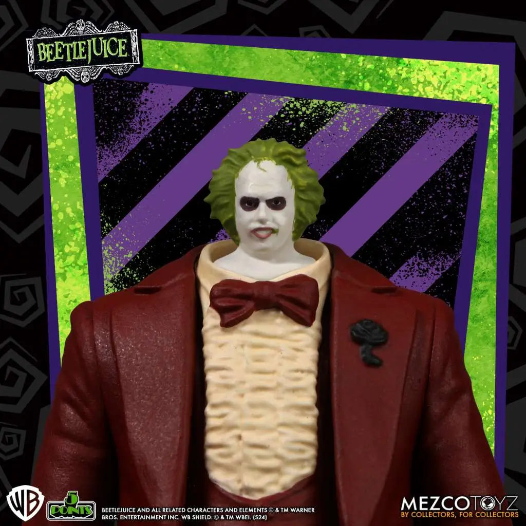 Mezco Toys 5 Points Beetlejuice Actionfiguren-Set (2er-Pack) – 1988 Klassiker