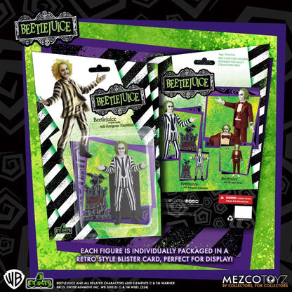 Mezco Toys 5 Points Beetlejuice Actionfiguren-Set (2er-Pack) – 1988 Klassiker