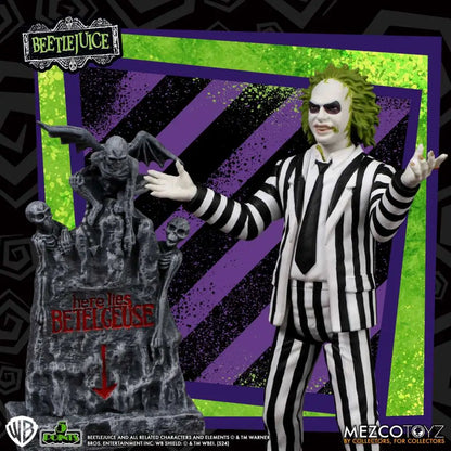 Mezco Toys 5 Points Beetlejuice Actionfiguren-Set (2er-Pack) – 1988 Klassiker