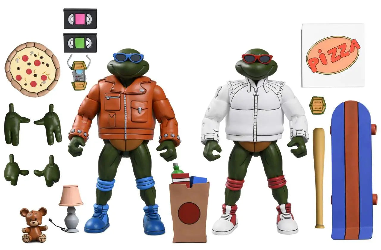 NECA TMNT Cartoon Punk Leo & Punk Raph Actionfiguren 2er-Pack
