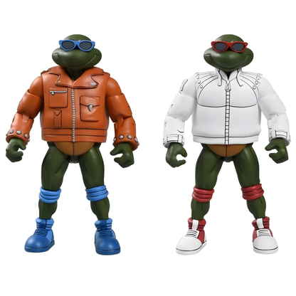 NECA TMNT Cartoon Punk Leo & Punk Raph Actionfiguren 2er-Pack