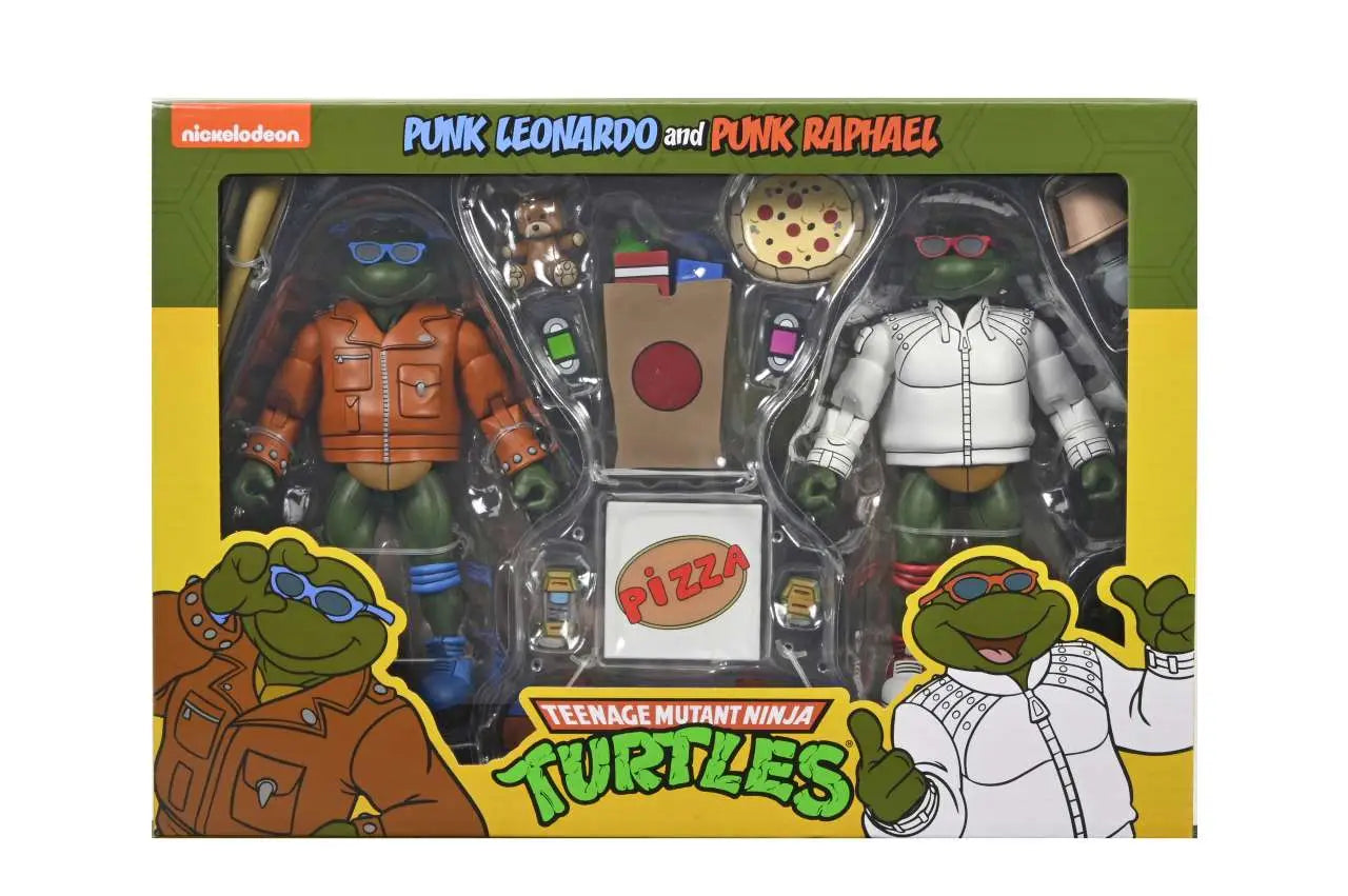 NECA TMNT Cartoon Punk Leo & Punk Raph Actionfiguren 2er-Pack