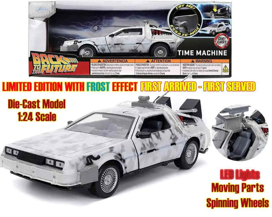 Zurück in die Zukunft – DeLorean Time Machine Frost Effect 1:24 Die-Cast Modell mit Licht – Jada Toys