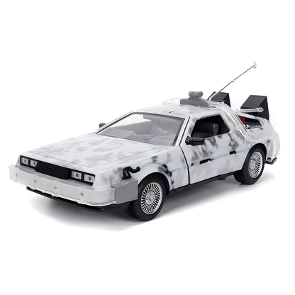 Zurück in die Zukunft – DeLorean Time Machine Frost Effect 1:24 Die-Cast Modell mit Licht – Jada Toys