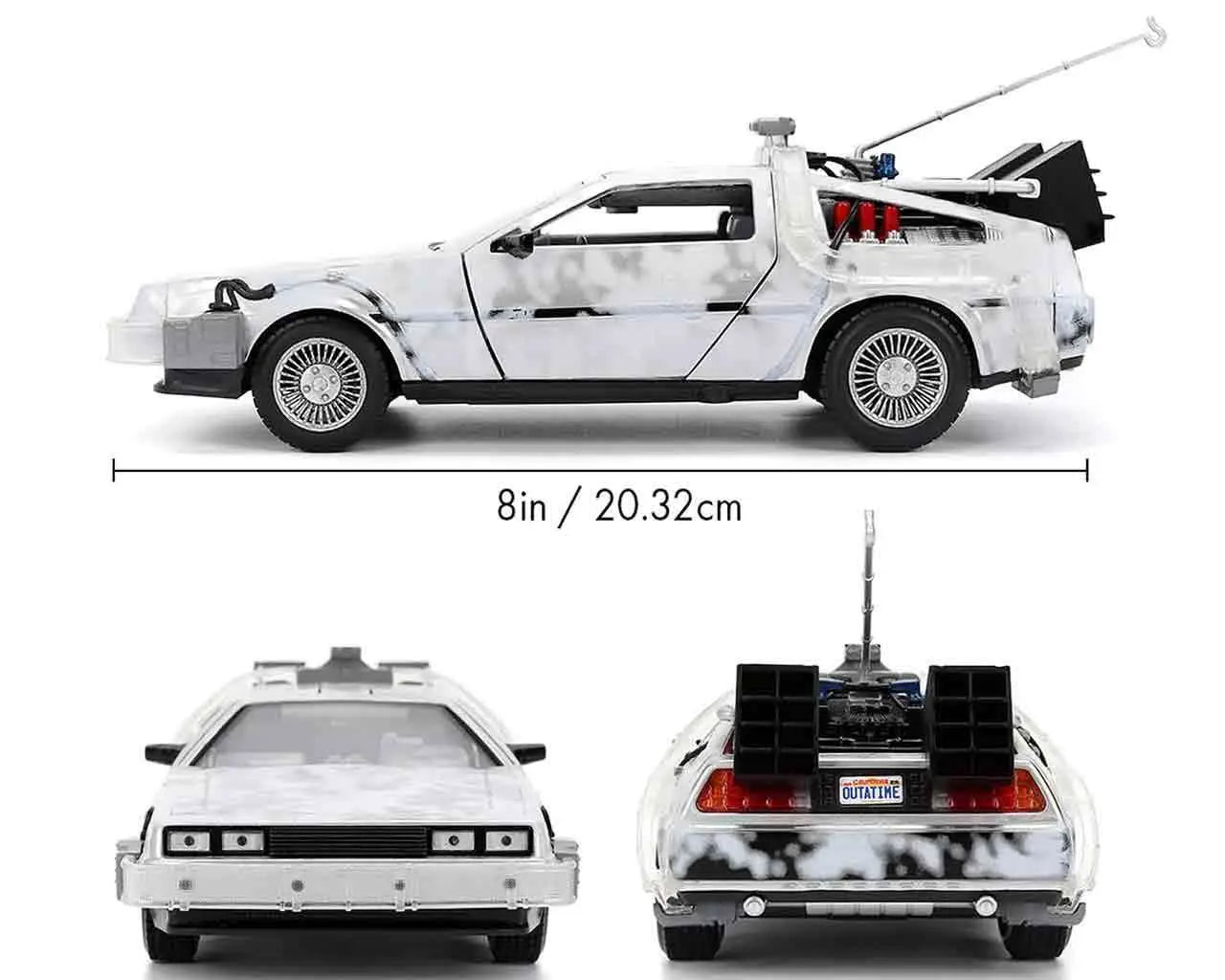 Zurück in die Zukunft – DeLorean Time Machine Frost Effect 1:24 Die-Cast Modell mit Licht – Jada Toys