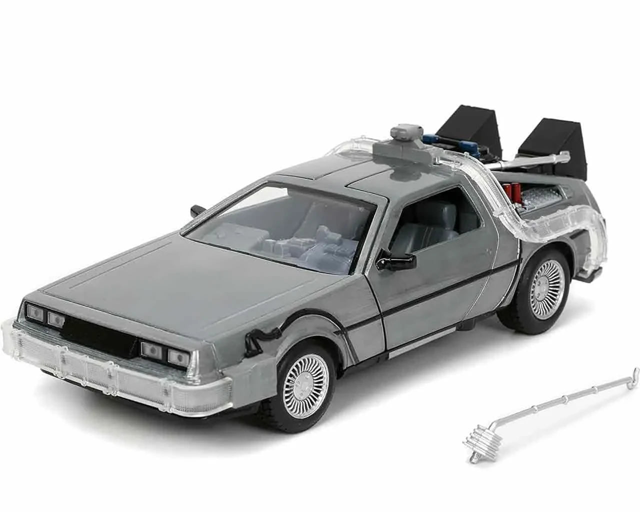 Zurück in die Zukunft – 40. Jubiläum Edition – DeLorean Time Machine 1:24 Die-Cast Modell mit Licht – Jada Toys