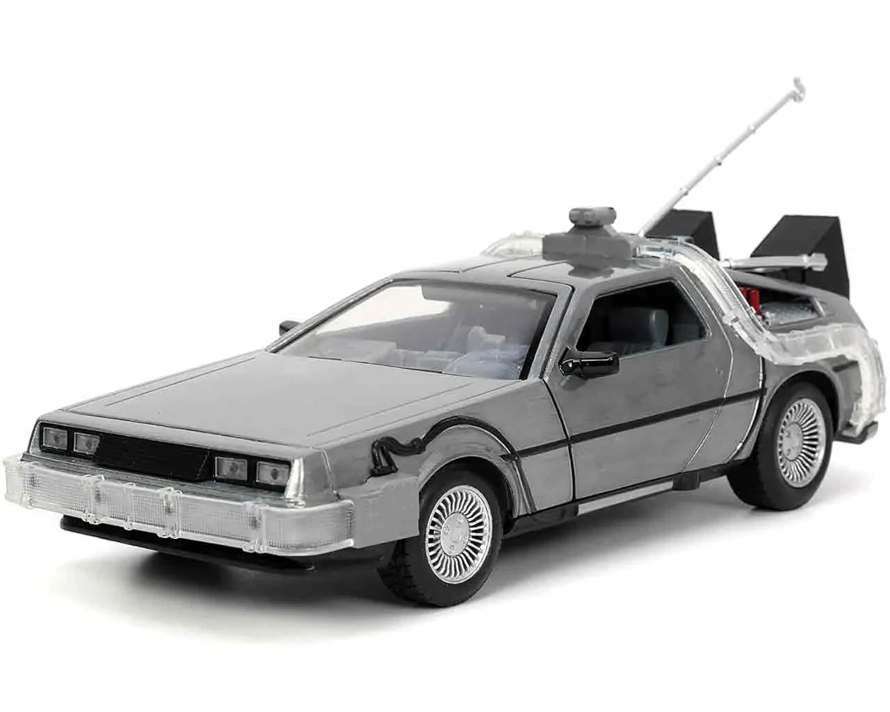 Zurück in die Zukunft – 40. Jubiläum Edition – DeLorean Time Machine 1:24 Die-Cast Modell mit Licht – Jada Toys