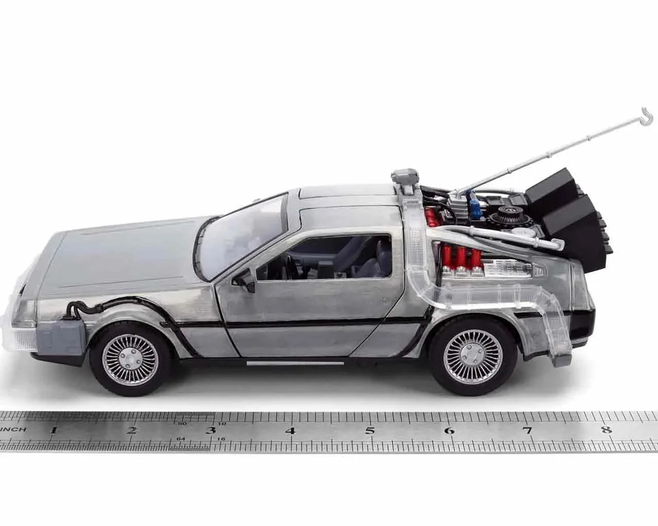 Zurück in die Zukunft – 40. Jubiläum Edition – DeLorean Time Machine 1:24 Die-Cast Modell mit Licht – Jada Toys