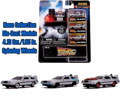 Zurück in die Zukunft – DeLorean Time Machine Nano Hollywood Rides 3er-Set – Jada Toys