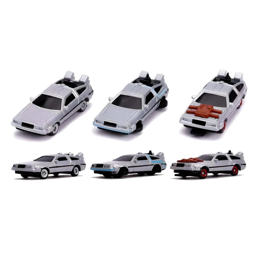 Zurück in die Zukunft – DeLorean Time Machine Nano Hollywood Rides 3er-Set – Jada Toys