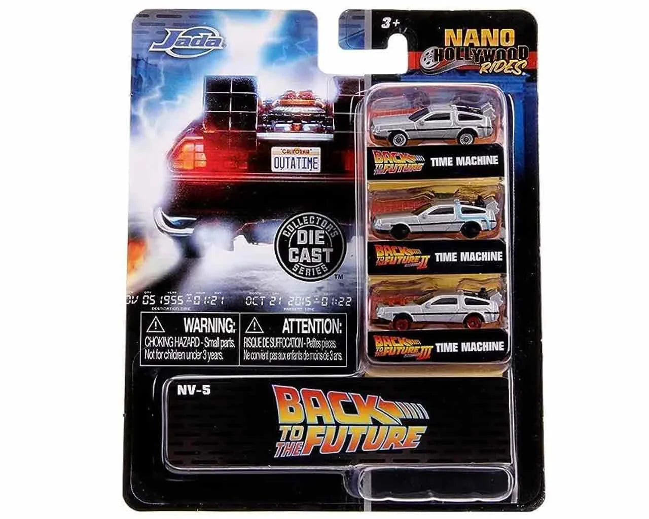 Zurück in die Zukunft – DeLorean Time Machine Nano Hollywood Rides 3er-Set – Jada Toys