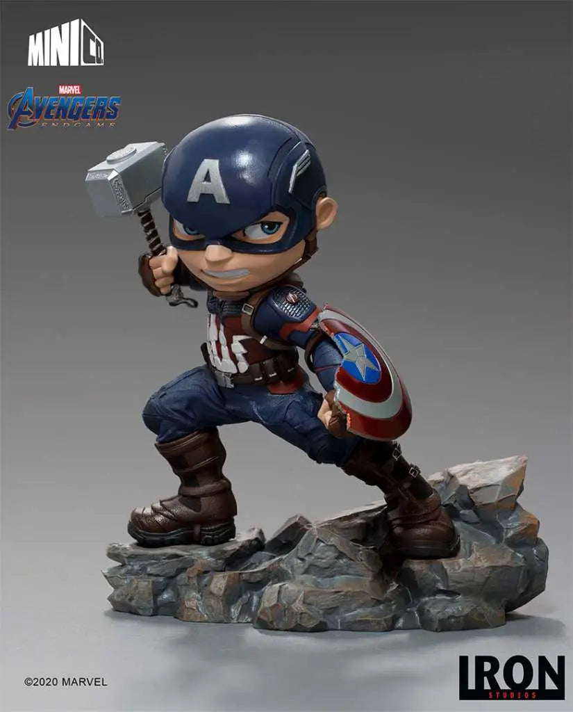 Avengers: Endgame – Captain America mit Mjolnir – MiniCo Statue – Iron Studios