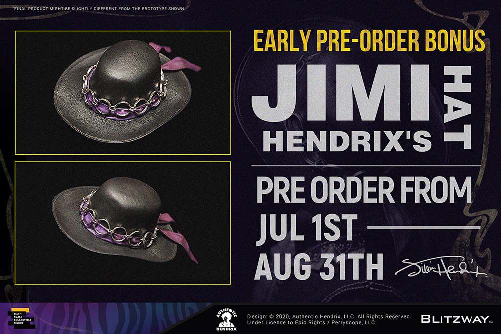 Jimi Hendrix 1/6 Af Actionfigur Blitzway 30cm