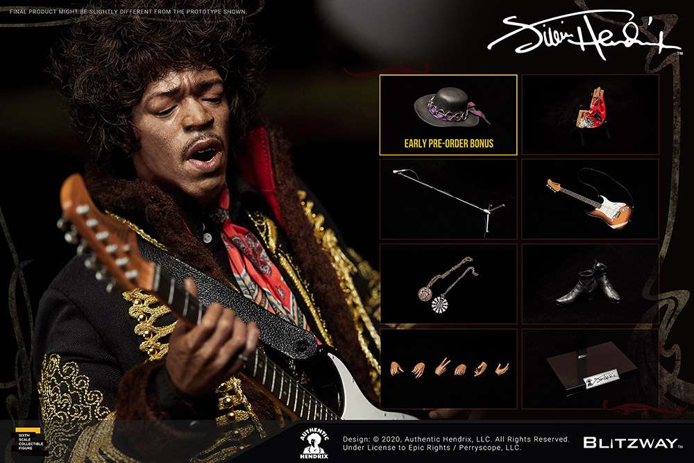 Jimi Hendrix 1/6 Af Actionfigur Blitzway 30cm
