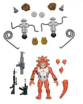 NECA TMNT Classic Cartoon – Triceraton & Roadkill Rodney 3er-Pack (18 cm)