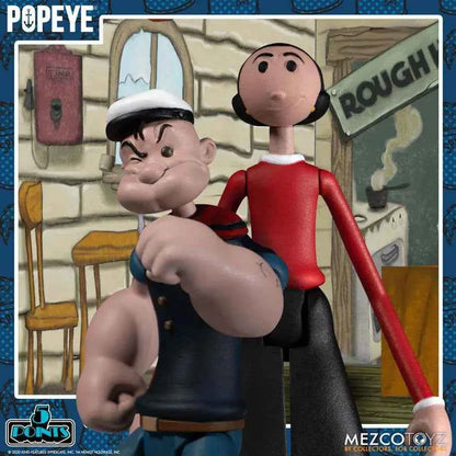 Mezco Popeye Café Spielset – 5 Points Deluxe Box-Set - Actionfigurenwelt - Actionfigur Sammlerstück