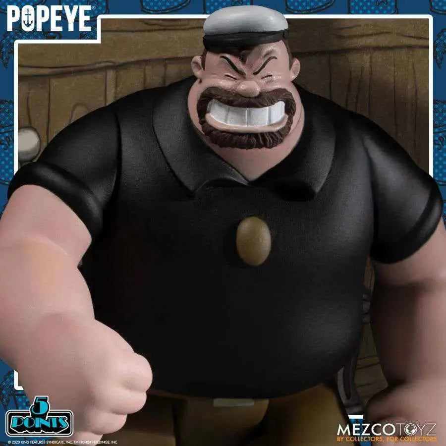 Mezco Popeye Café Spielset – 5 Points Deluxe Box-Set - Actionfigurenwelt - Actionfigur Sammlerstück