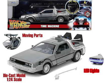 Zurück in die Zukunft – DeLorean Time Machine 1:24 Die-Cast Modell mit Licht – Jada Toys