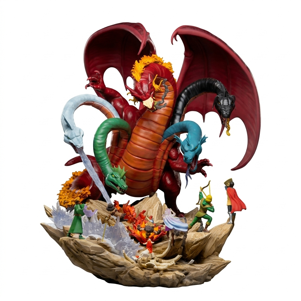 Iron Studios Demi Art Scale 1/20: Dungeons & Dragons – Tiamat Battle Diorama