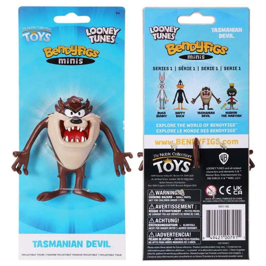 The Noble Collection Looney Tunes: Taz (Tasmanischer Teufel) – BendyFigs™ Mini-Biegefigur (9 cm)