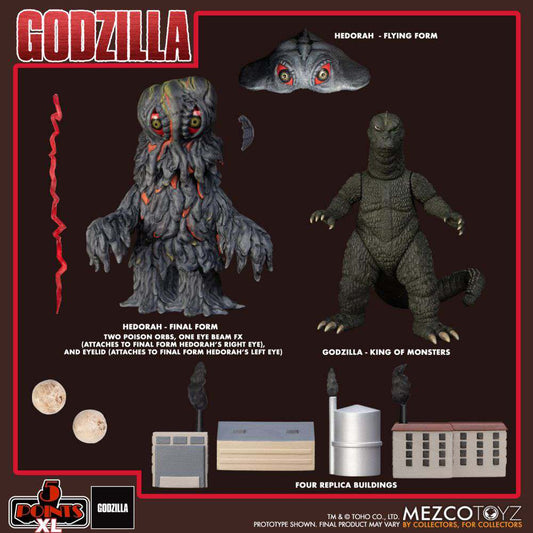 5 Points Xl Godzilla Vs Hedorah Box Set 12cm Actionfigur Mezco Toyz