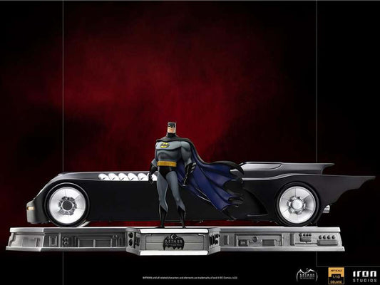 Batman Tas Batman + Batmobil 1/10 Deluxe Art Scale Statue Iron Studios