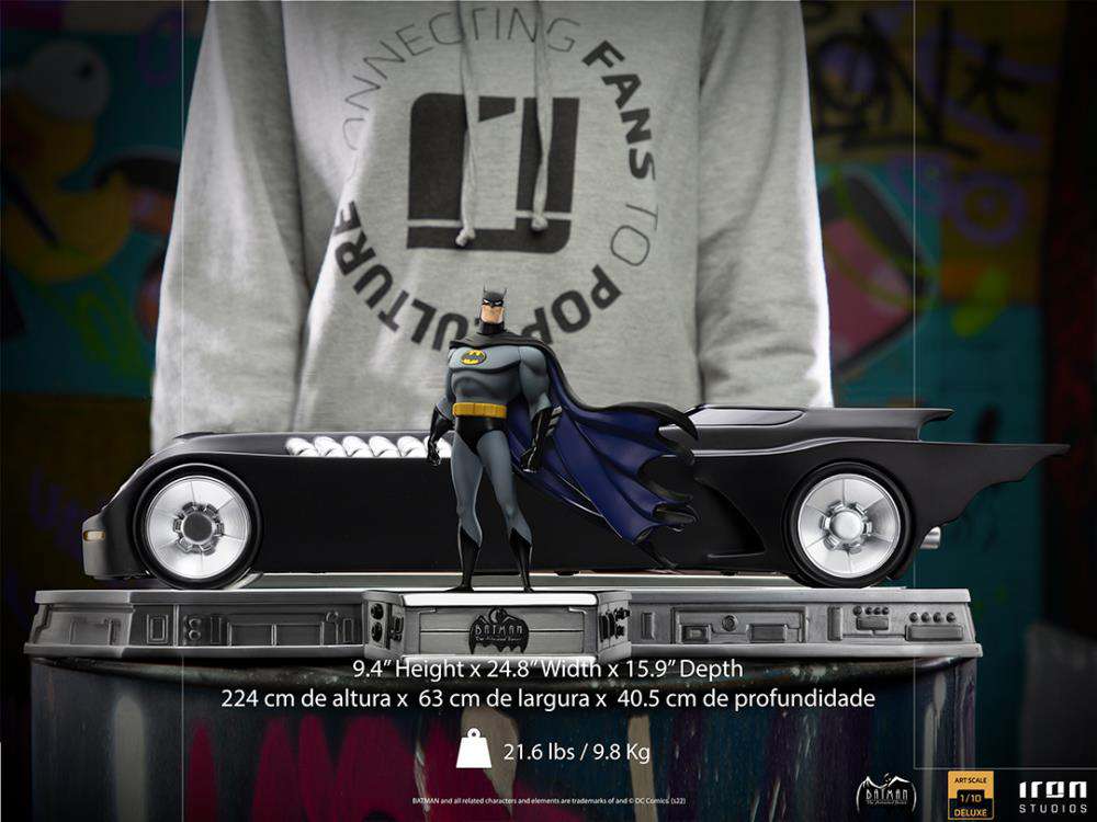 Batman Tas Batman + Batmobil 1/10 Deluxe Art Scale Statue Iron Studios