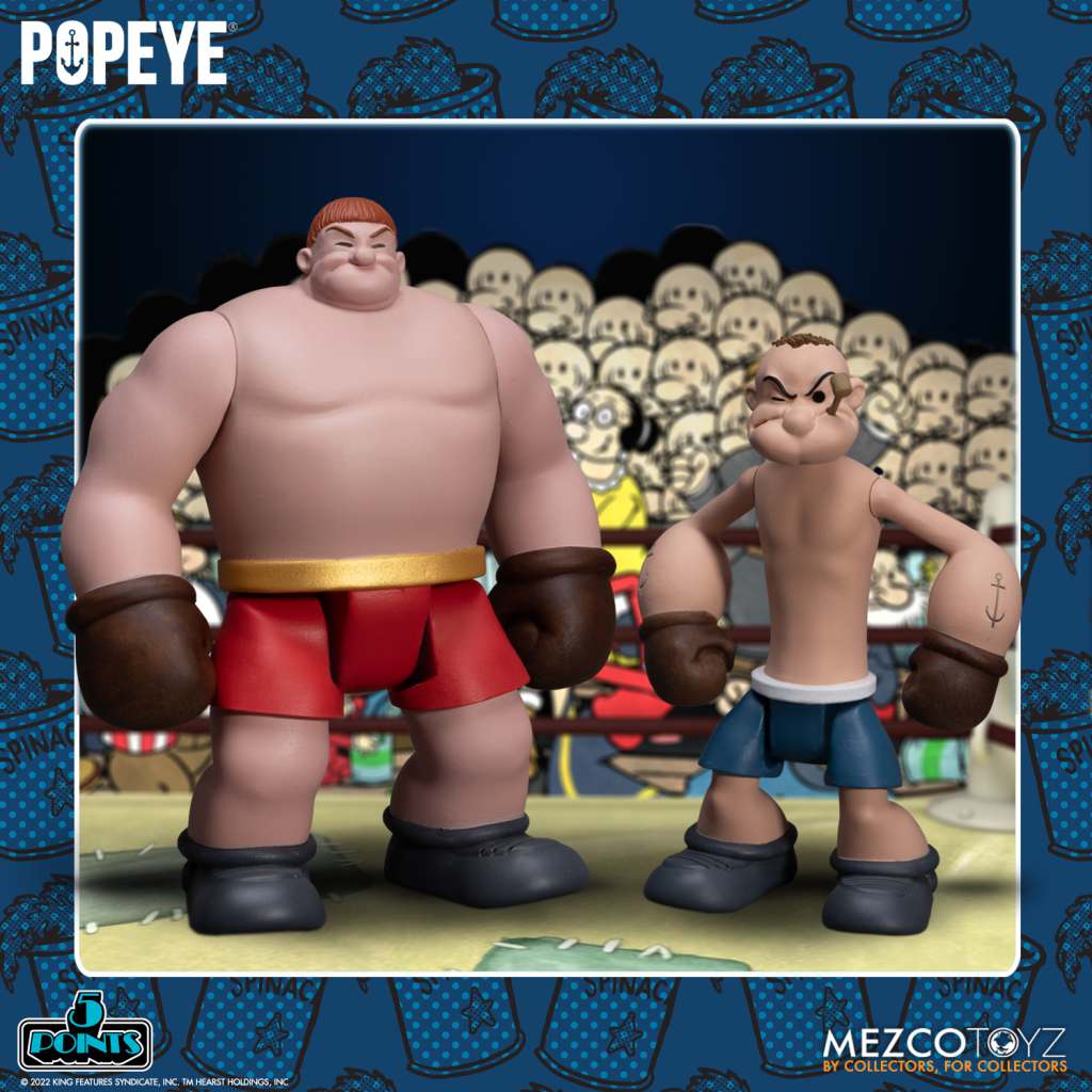 5 Points Popeye & Oxheart Actionfiguren 8cm Box Set Mezco Toyz