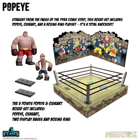 5 Points Popeye & Oxheart Actionfiguren 8cm Box Set Mezco Toyz