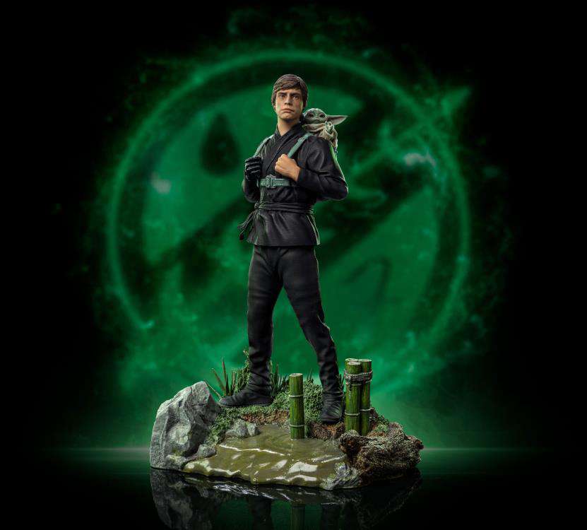 Star Wars Book of Boba 20cm Fett Art Scale Statue 1/10 Luke Skywalker & Grogu Iron Studios
